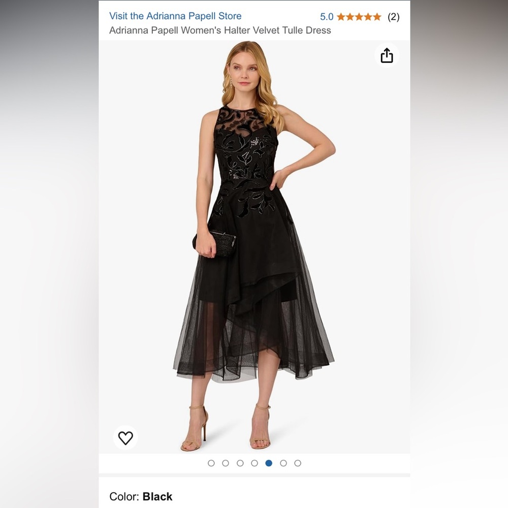 NWOT Adrianna Papell cocktail dress with sequin detail and flattering fit